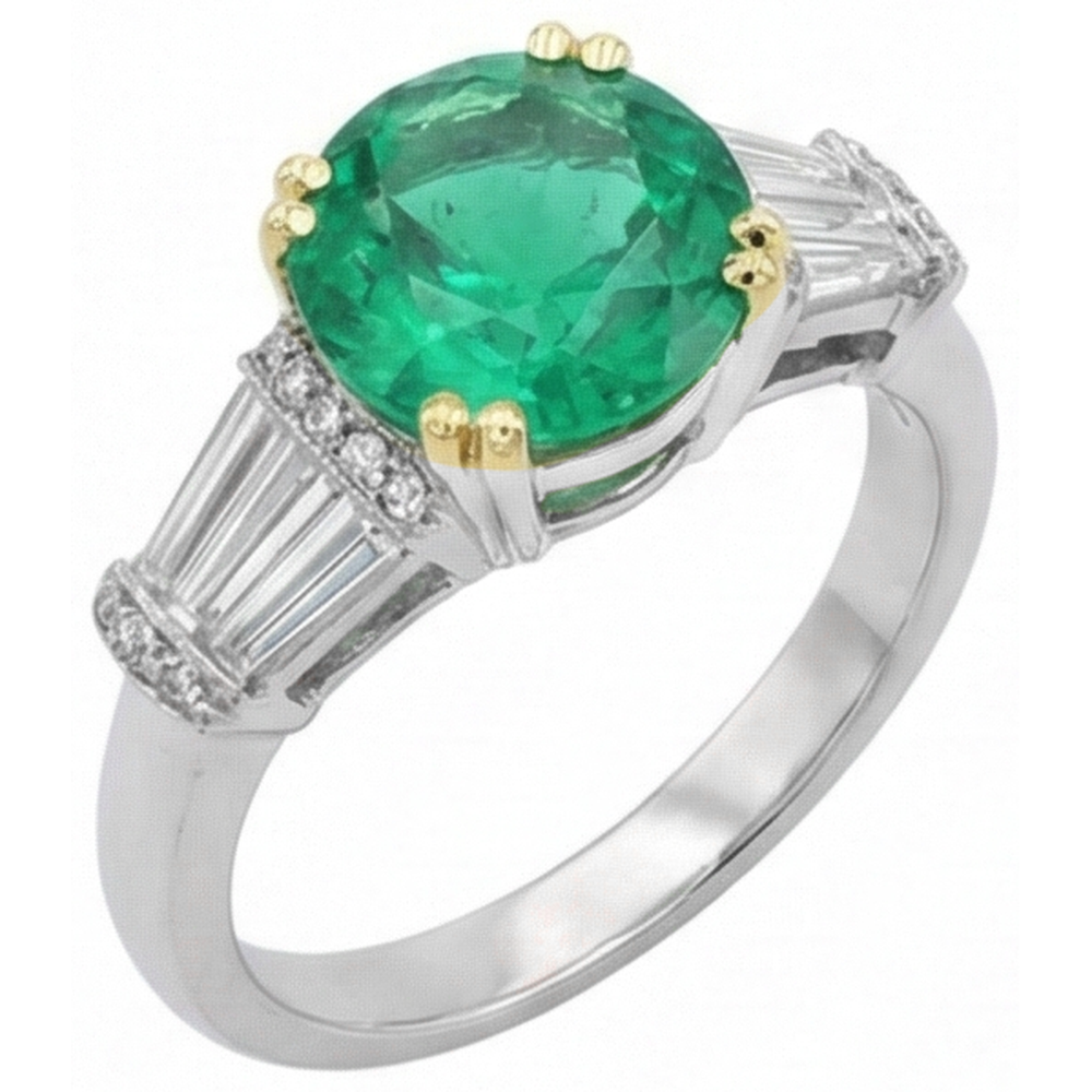 Stilvoller Farbstein-Ring 3 Karat – Seitenansicht