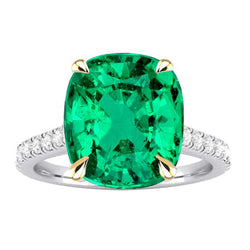 Brillanter Edelstein-Ring mit GIA-Geprüft Smaragd – 4 Karat