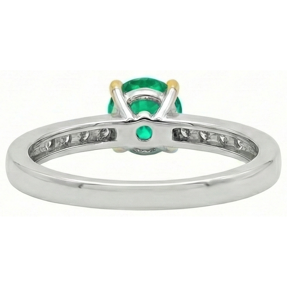 Authentischer Smaragd Farbstein-Ring – Draufsicht