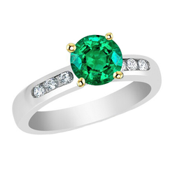 Schmuckstein-Ring Zweifarbiges 14K Gold – Kolumbianischer
