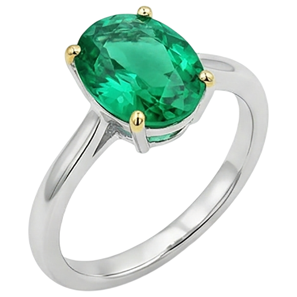 Funkelnder Farbstein-Ring 5 Karat – Schrägansicht