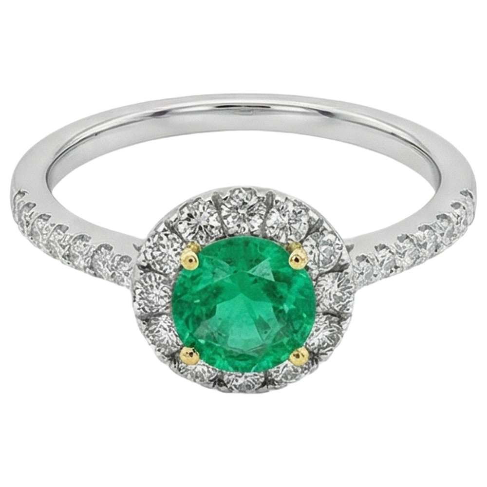 Glänzender Schmuckstein-Ring 1 Karat – Seitenansicht
