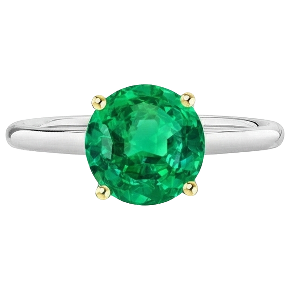 Schimmernder Edelstein-Ring 2 Karat – Schrägansicht