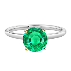 Schimmernder Komfort-Passform Edler Smaragd Edelstein-Ring – 2