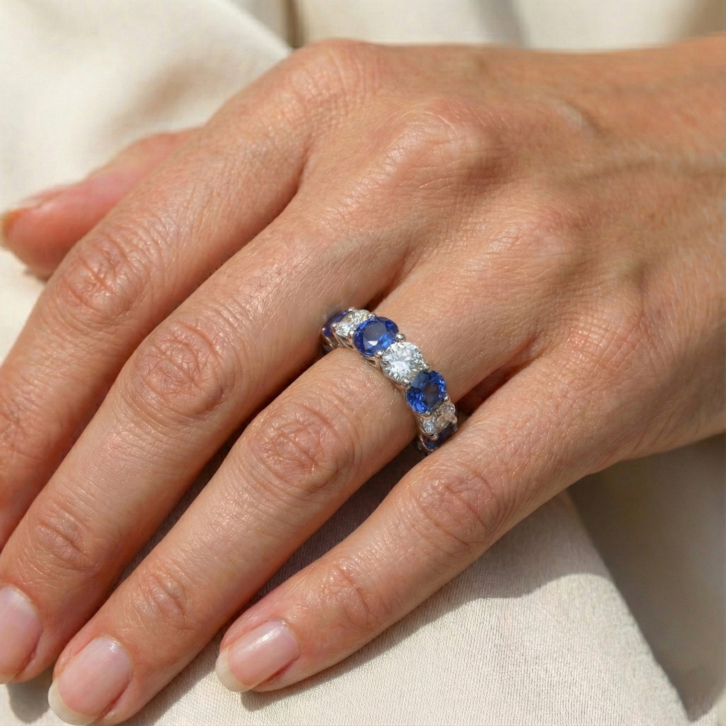 echter round diamant 2.75Karat memoire-ring Draufsicht