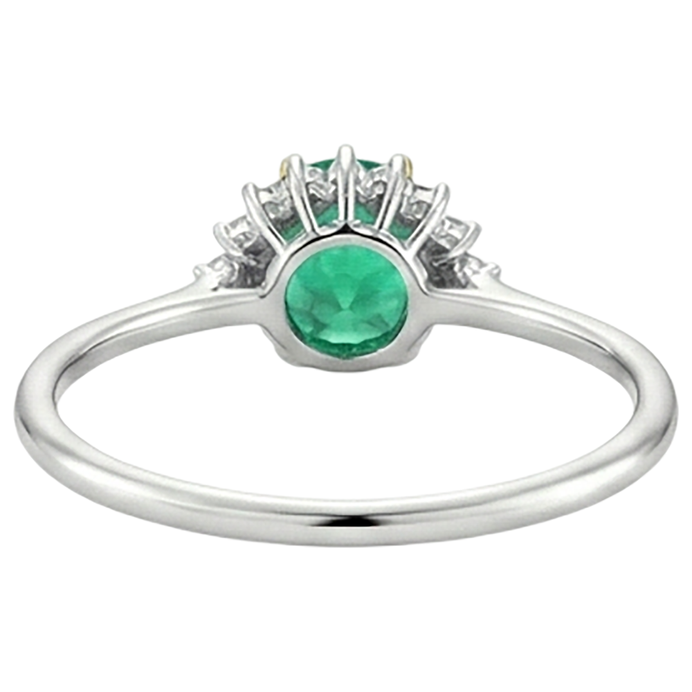 Natürlicher Smaragd Edelstein-Ring – Draufsicht