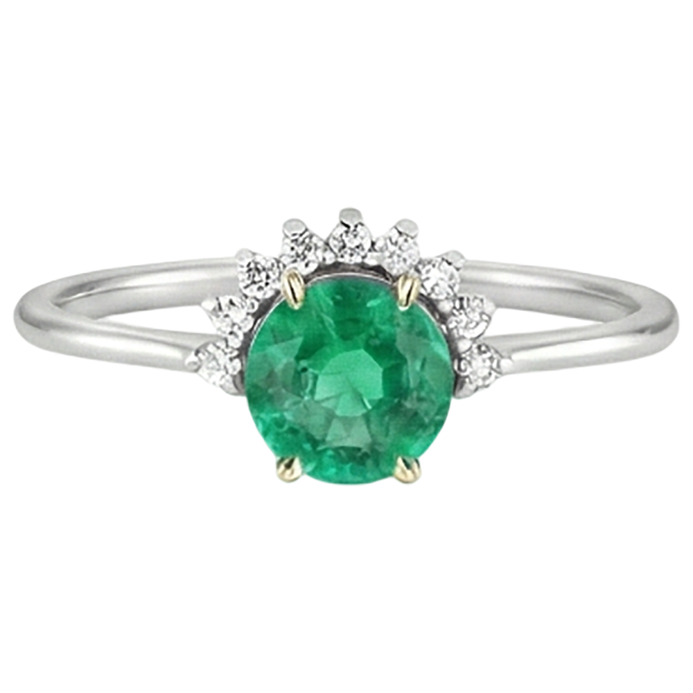 Natürlicher Smaragd Edelstein-Ring – Seitenansicht