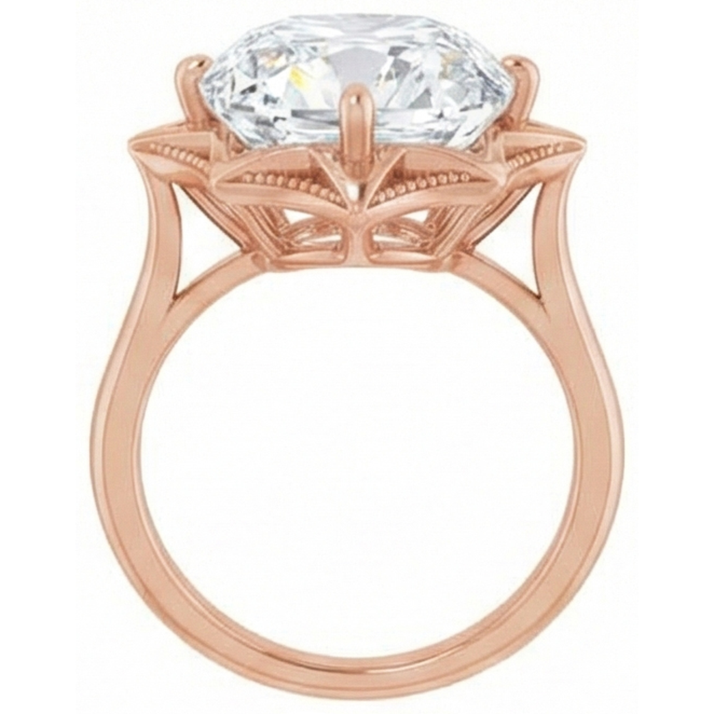 Brillant Solitär-Ring 5-Karat 14K Roségold – Profilansicht