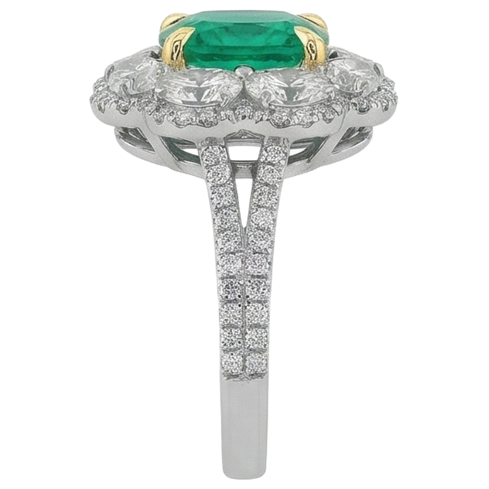 Glänzender Schmuckstein-Ring 2 Karat – Draufsicht