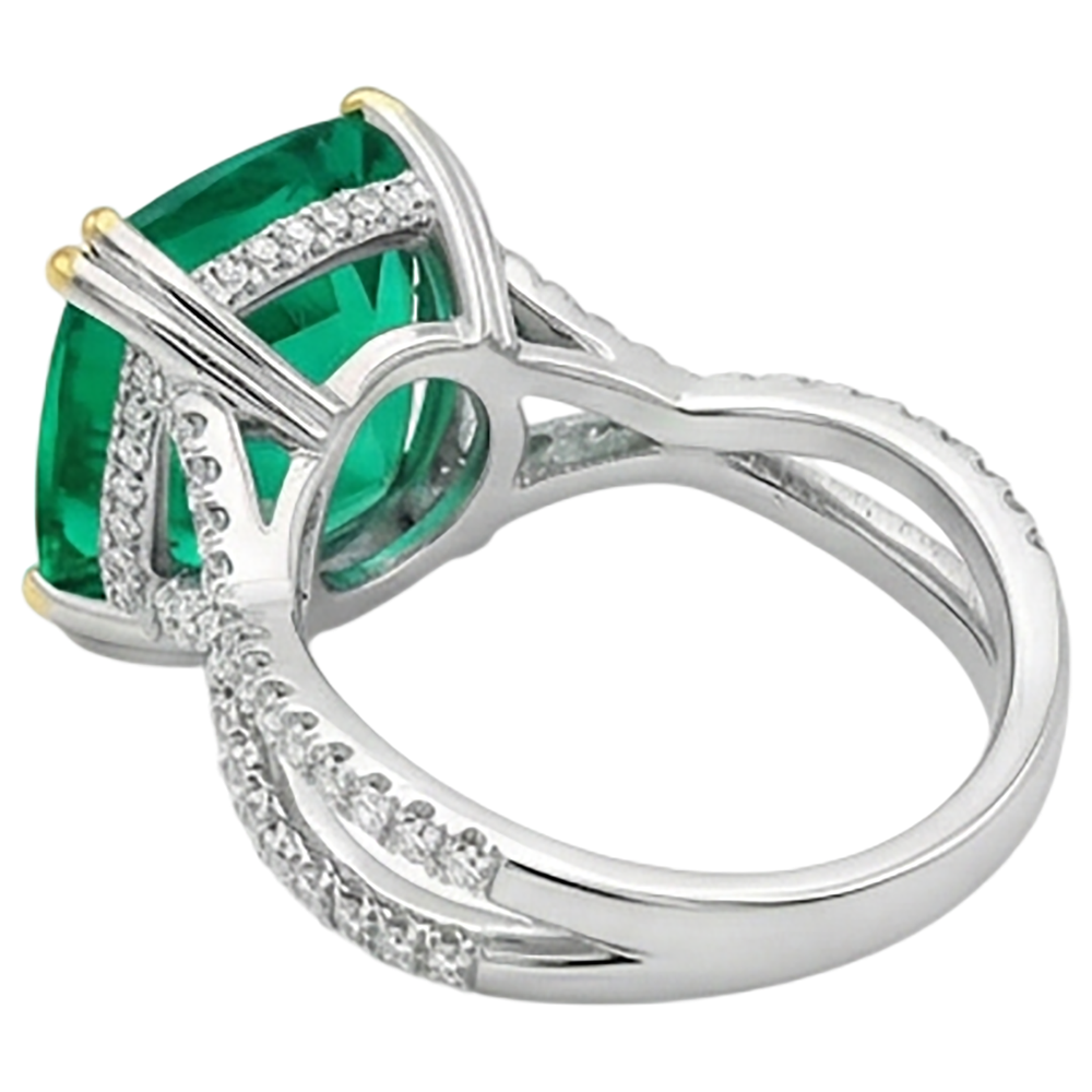 Echter Smaragd Edelstein-Ring – Draufsicht