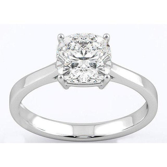 Cushion Cut 3 Kt Solitär Echt Diamantring Weißgold 14K Neu