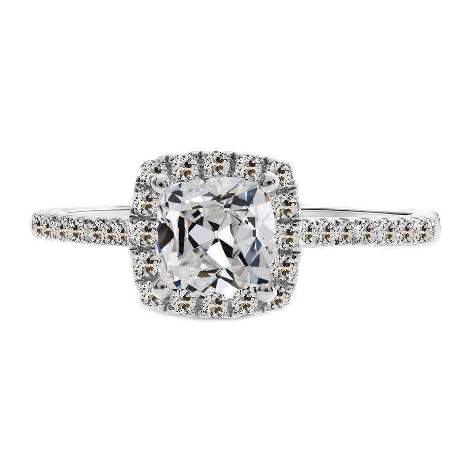 Cushion Brillant Ring in 14K Weißgold – Hauptansicht