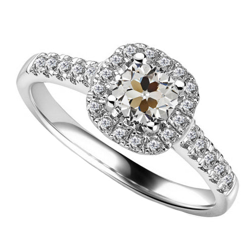 Schimmernder Diamant Halo-Verlobungsring 4,50 Karat – Hauptansicht