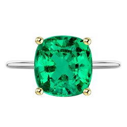 Smaragd Farbstein-Ring – GIA-Zertifiziert 4 Karat Zweifarbiges