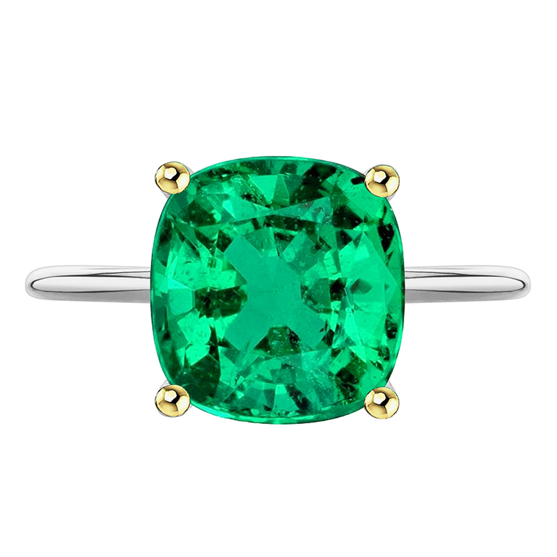 Erdgewonnener Smaragd Farbstein-Ring – Hauptansicht
