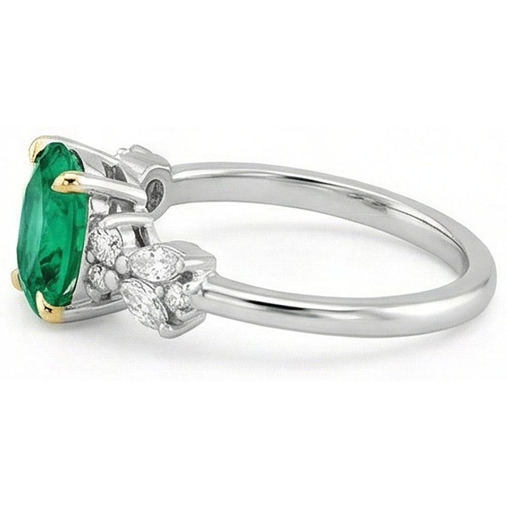 Zeitloser Edelstein-Ring 2 Karat – Profilansicht
