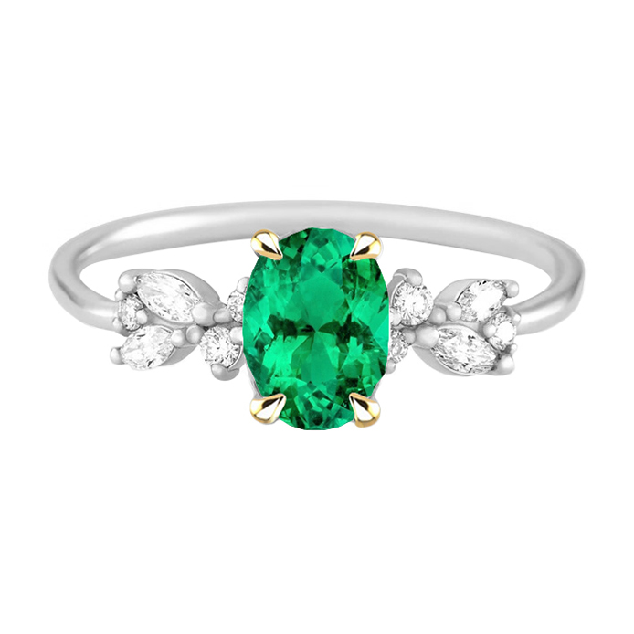 Authentischer Kolumbianischer Smaragd Edelstein-Ring – Hauptansicht