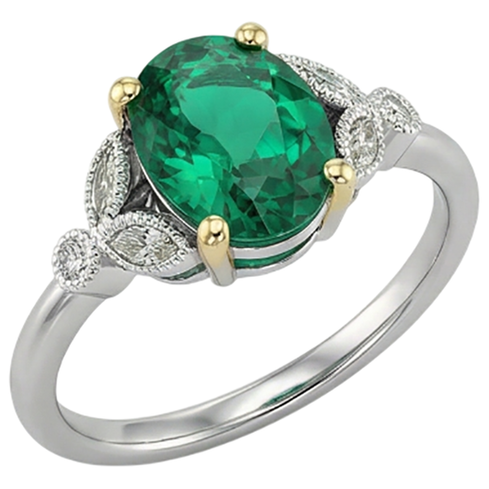 Premium Schmuckstein-Ring 2 Karat – Seitenansicht