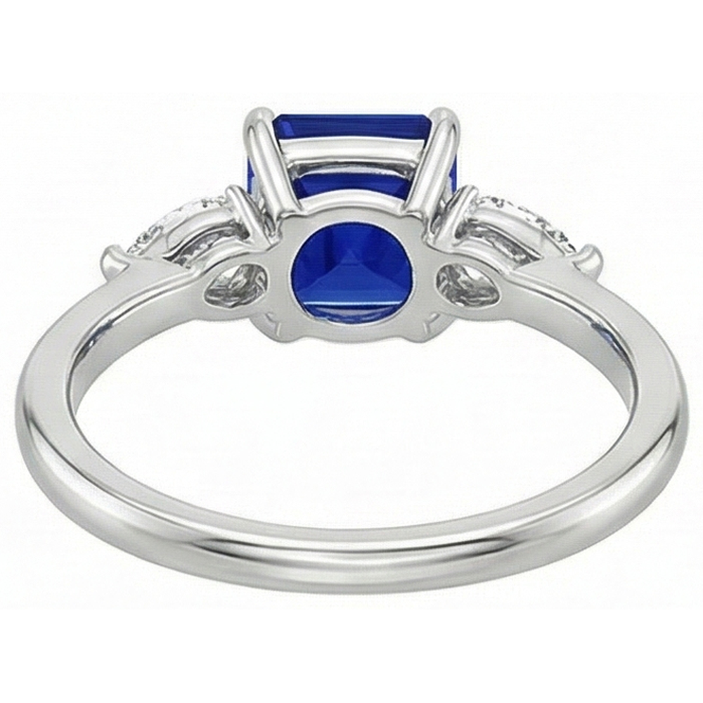 echter cushion diamant 2.75Karat ring auf Weiß