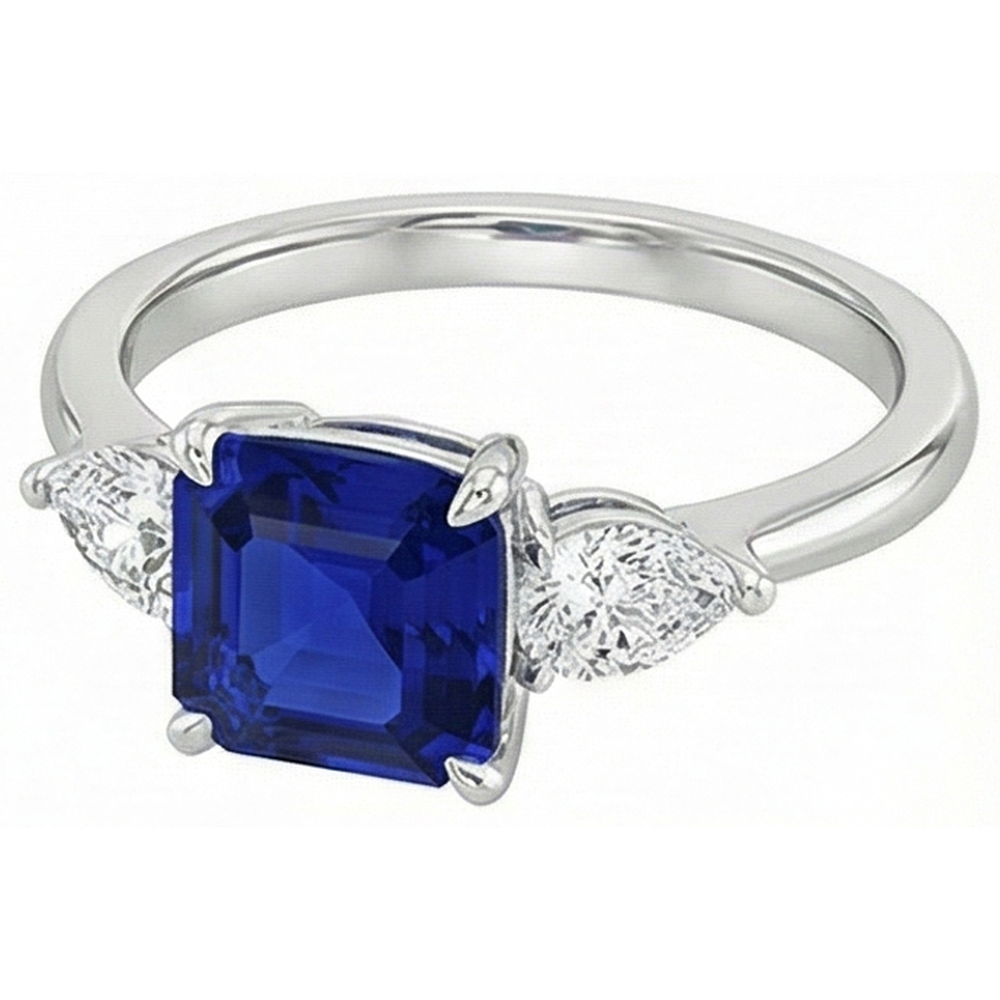 echter cushion diamant 2.75Karat ring Detailansicht