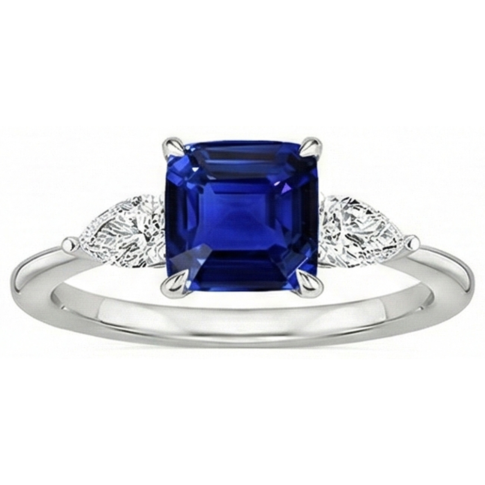 echter cushion diamant 2.75Karat ring Seitenansicht