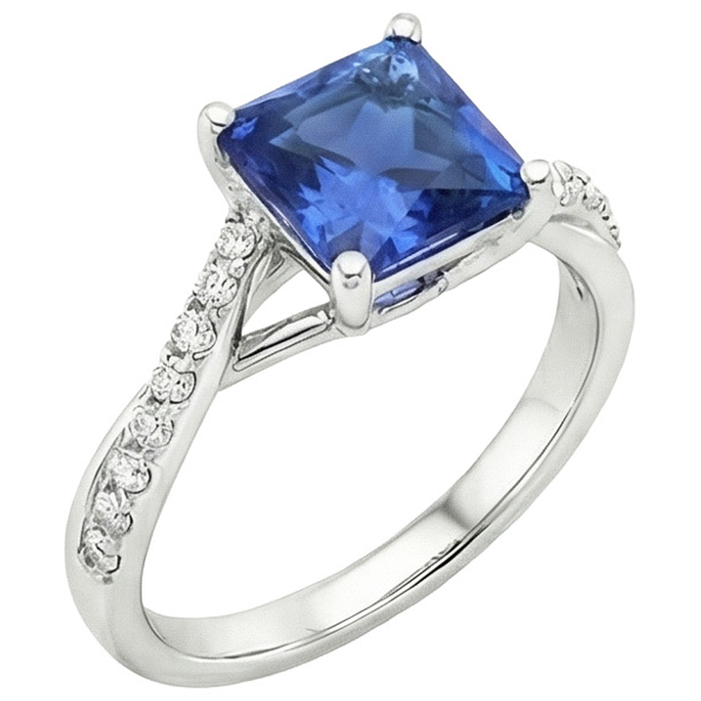 echter round diamant 3.75Karat ring Draufsicht