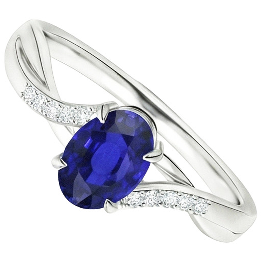 echter oval diamant 4.75Karat ring Draufsicht