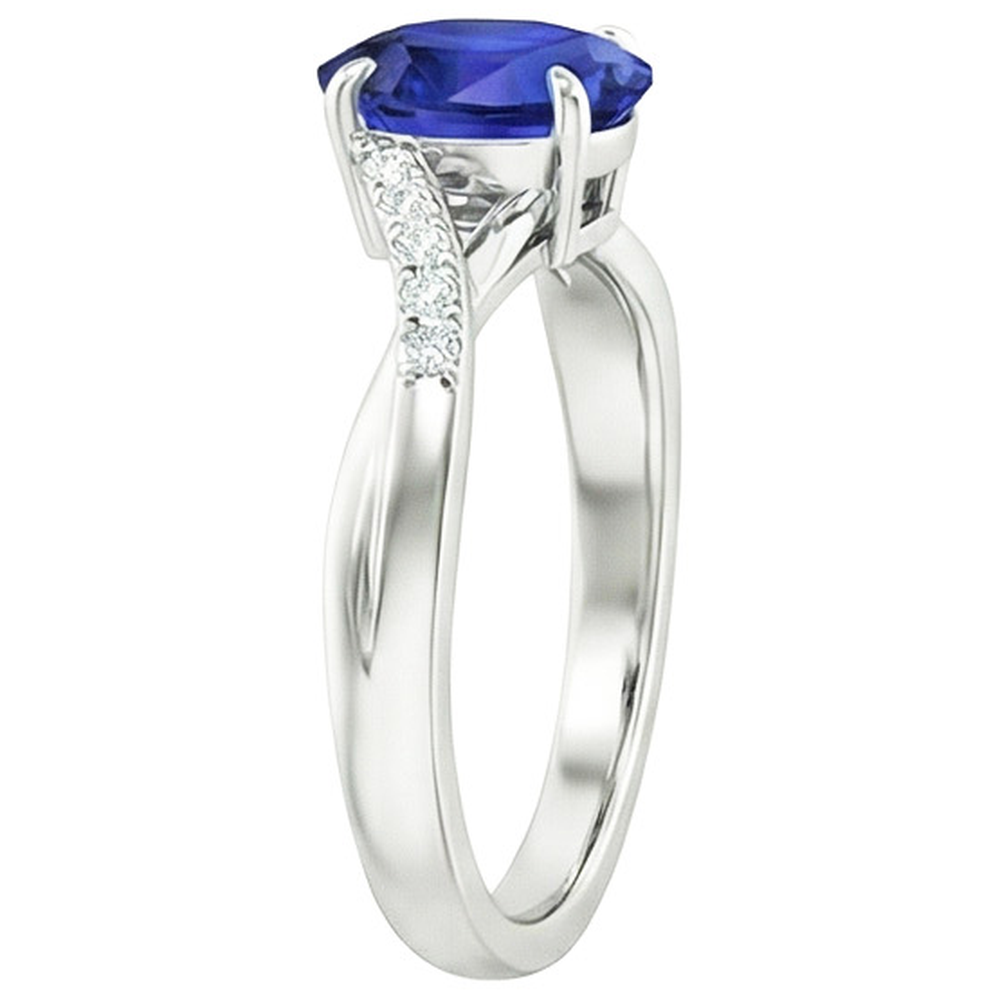 echter oval diamant 4.75Karat ring Profilansicht