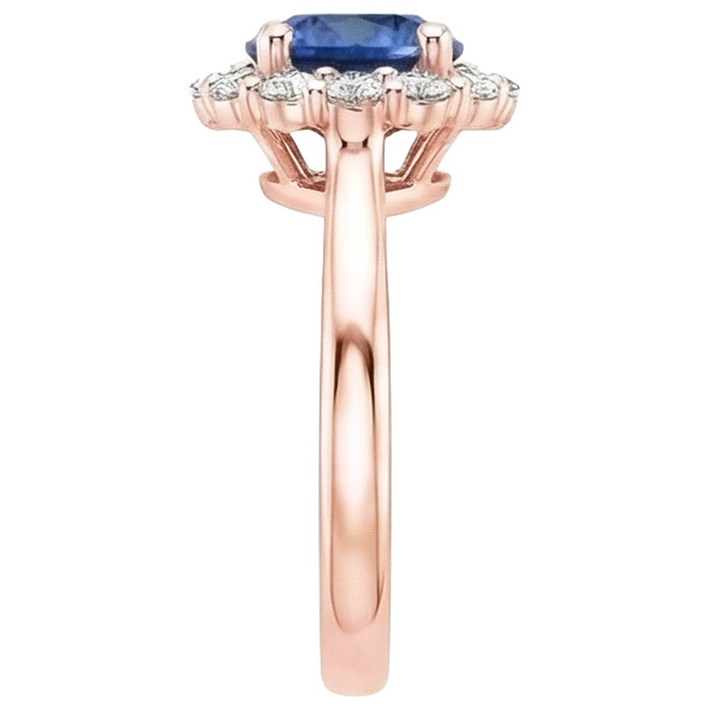 echter round diamant 3Karat ring Profilansicht