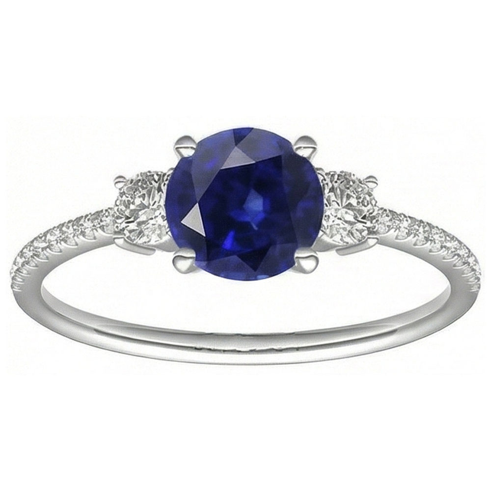 echter round diamant 3.50Karat ring Draufsicht
