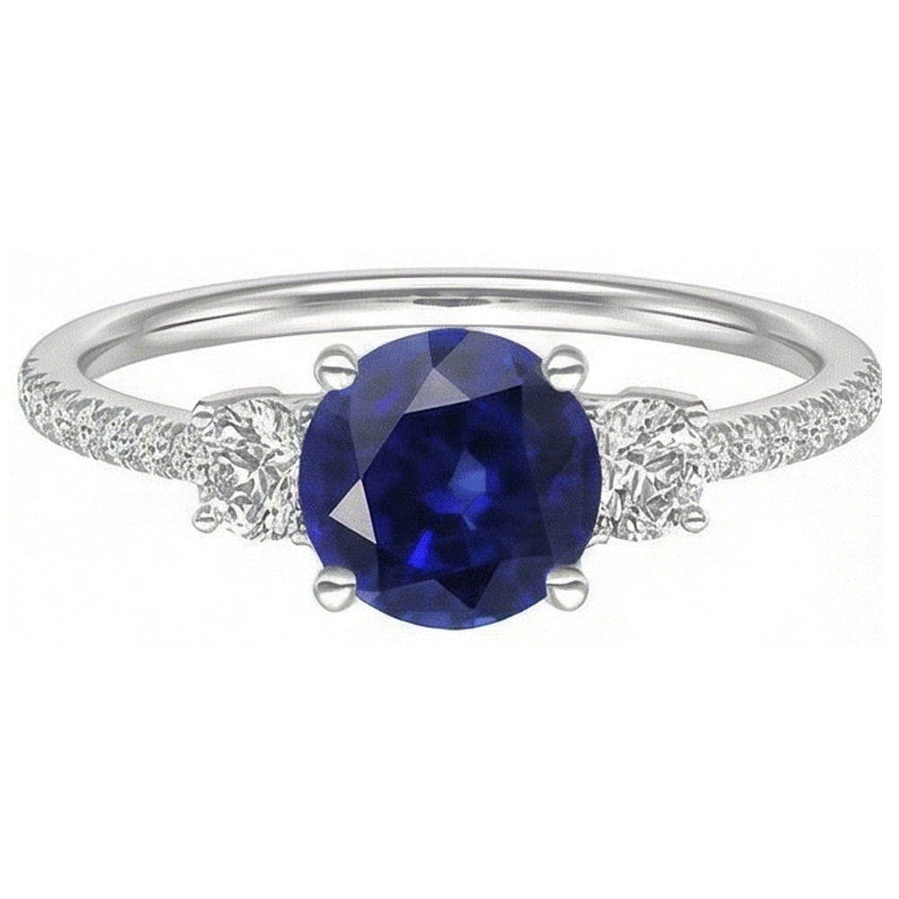 echter round diamant 3.50Karat ring Profilansicht