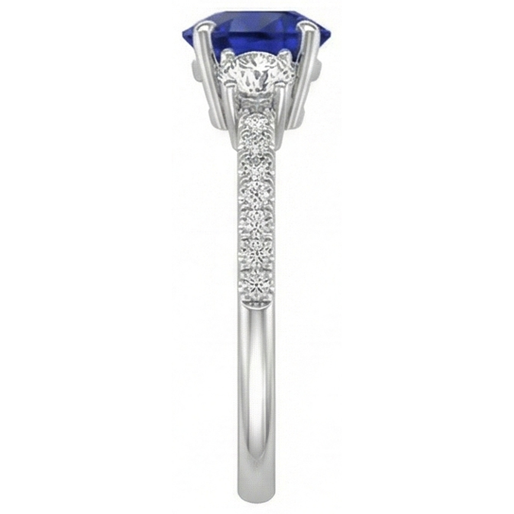 echter round diamant 3.50Karat ring mit Diamantbesatz