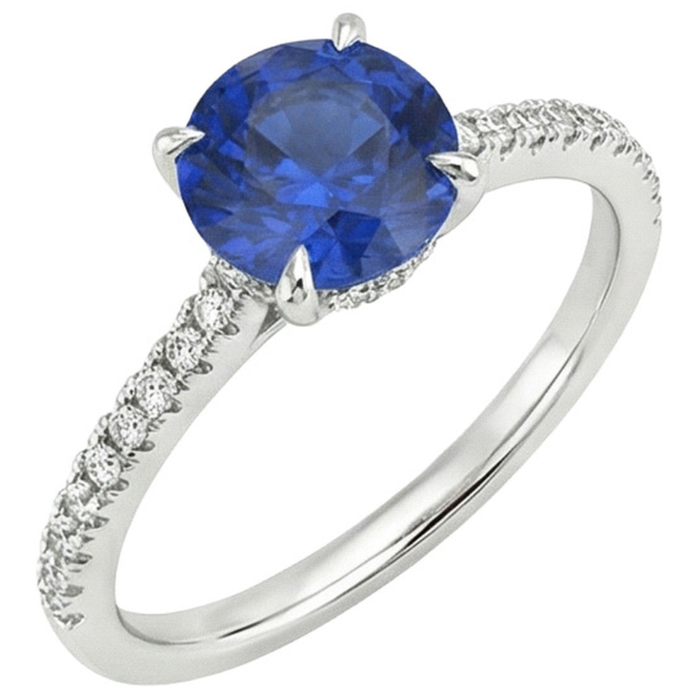 echter round diamant 2.50Karat ring Draufsicht