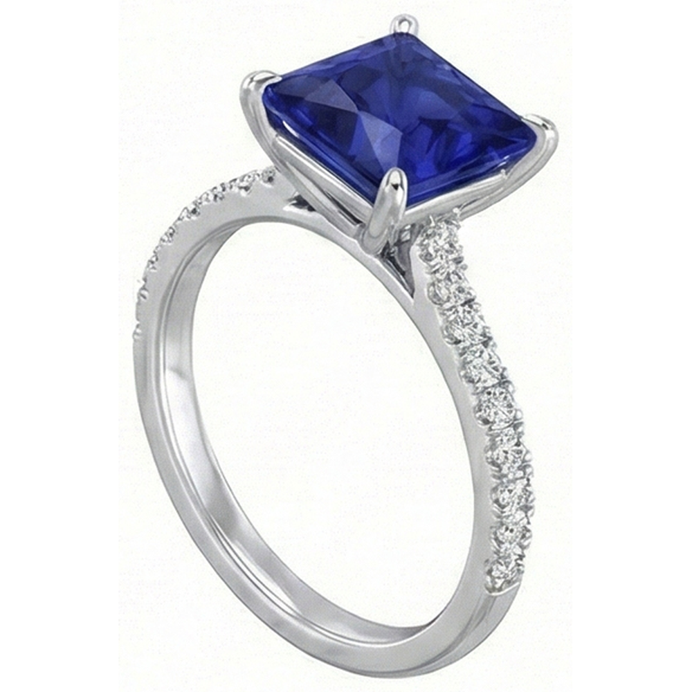 echter princess diamant 4.75Karat ring Seitenansicht