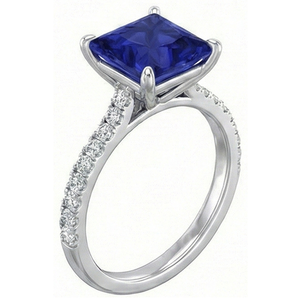 echter princess diamant 4.75Karat ring Draufsicht