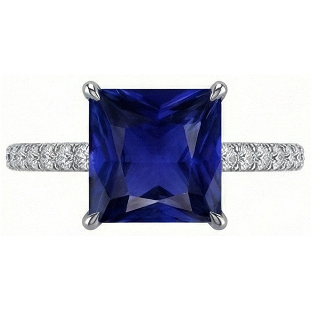echter princess diamant 4.75Karat ring Detailansicht