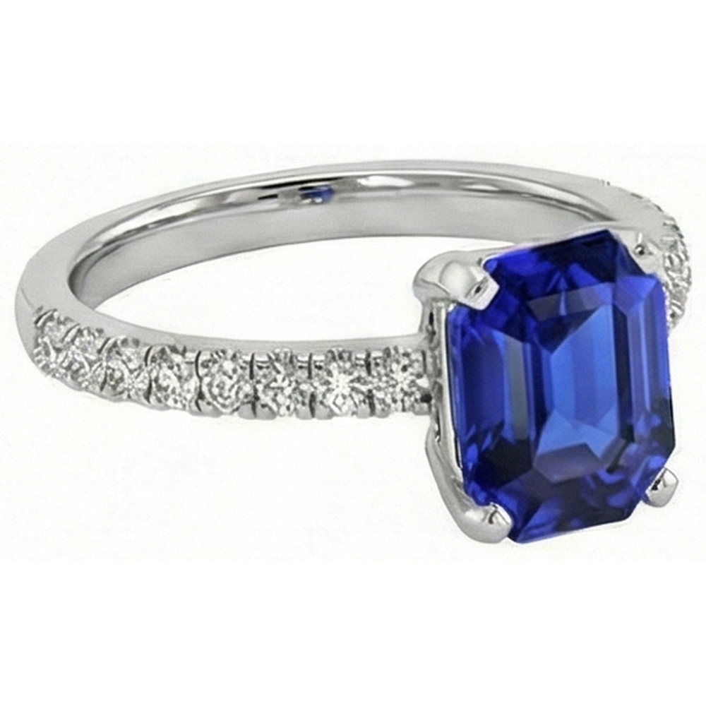 echter asscher diamant 9.25Karat ring Detailansicht