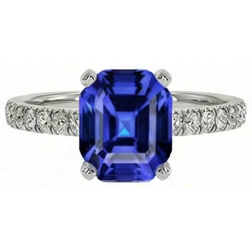 echter asscher diamant 9.25Karat ring Seitenansicht