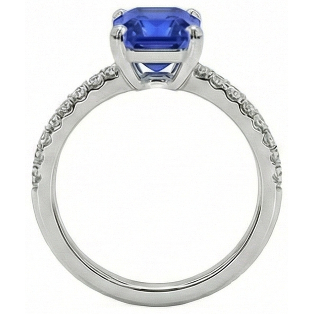 echter asscher diamant 9.25Karat ring auf Weiß