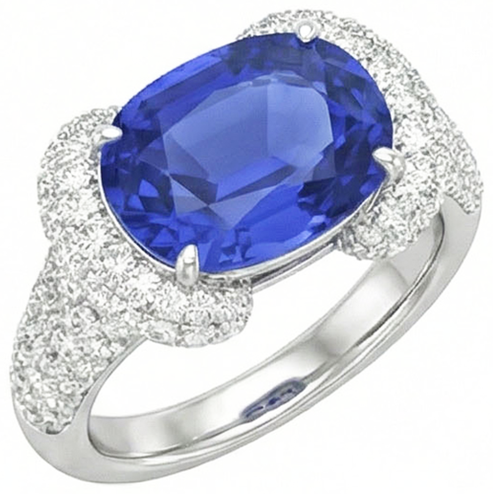 echter oval diamant 4Karat ring Seitenansicht