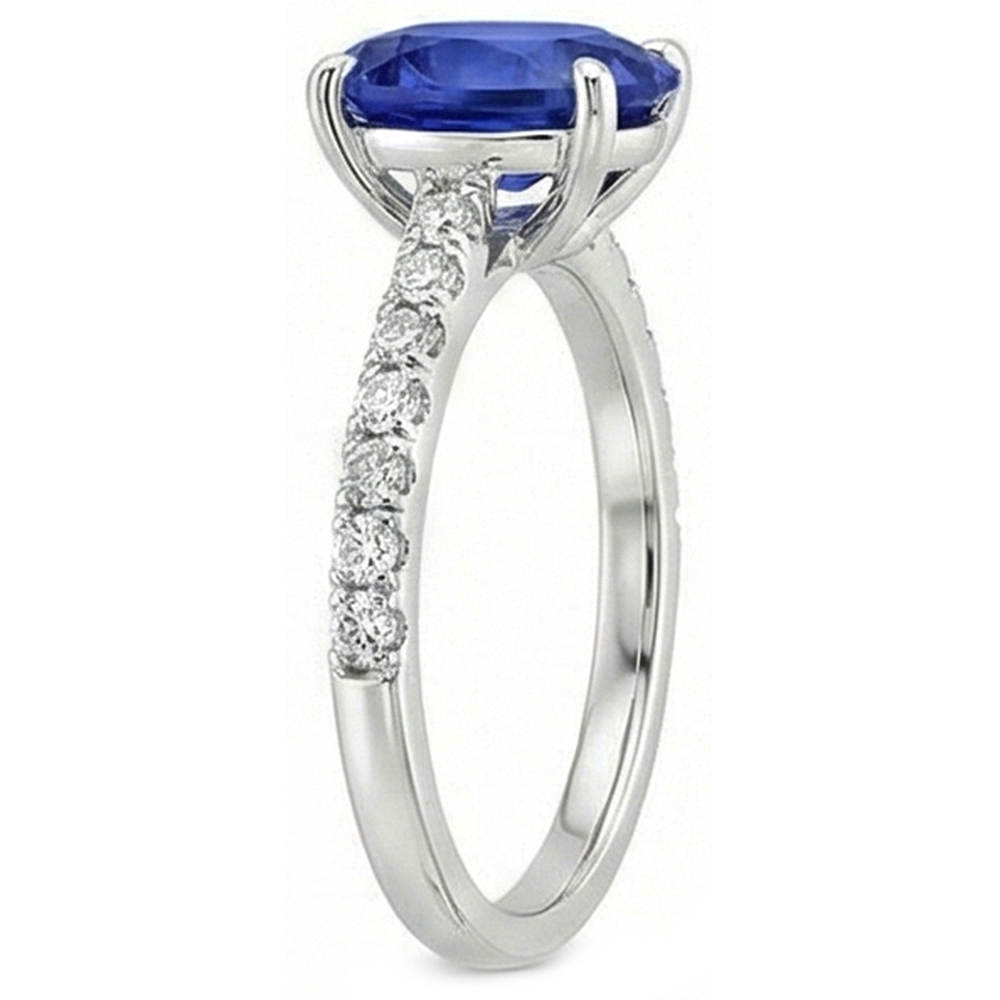 echter oval diamant 5.50Karat ring Profilansicht