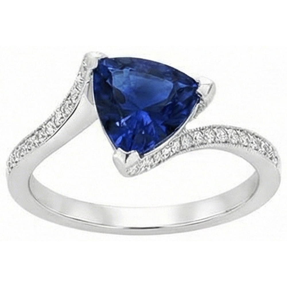 echter trillion diamant 2.50Karat ring Vorderansicht