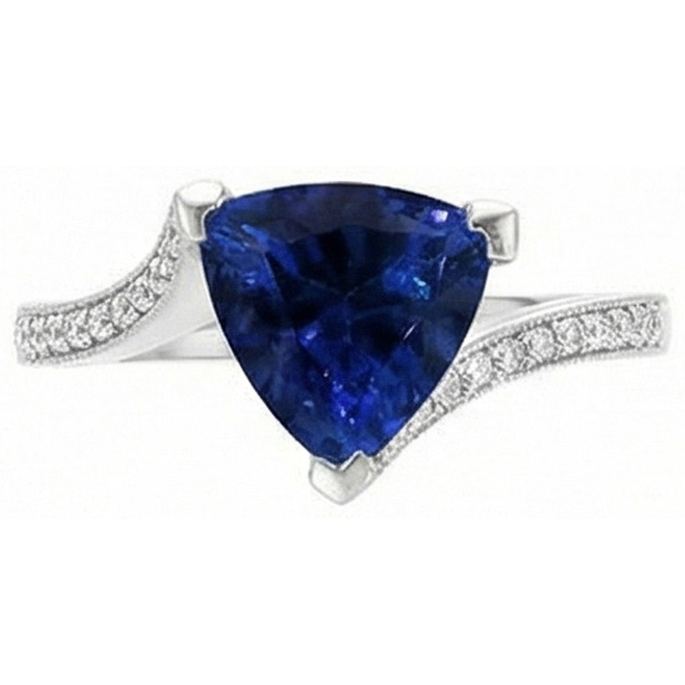 echter trillion diamant 2.50Karat ring Seitenansicht