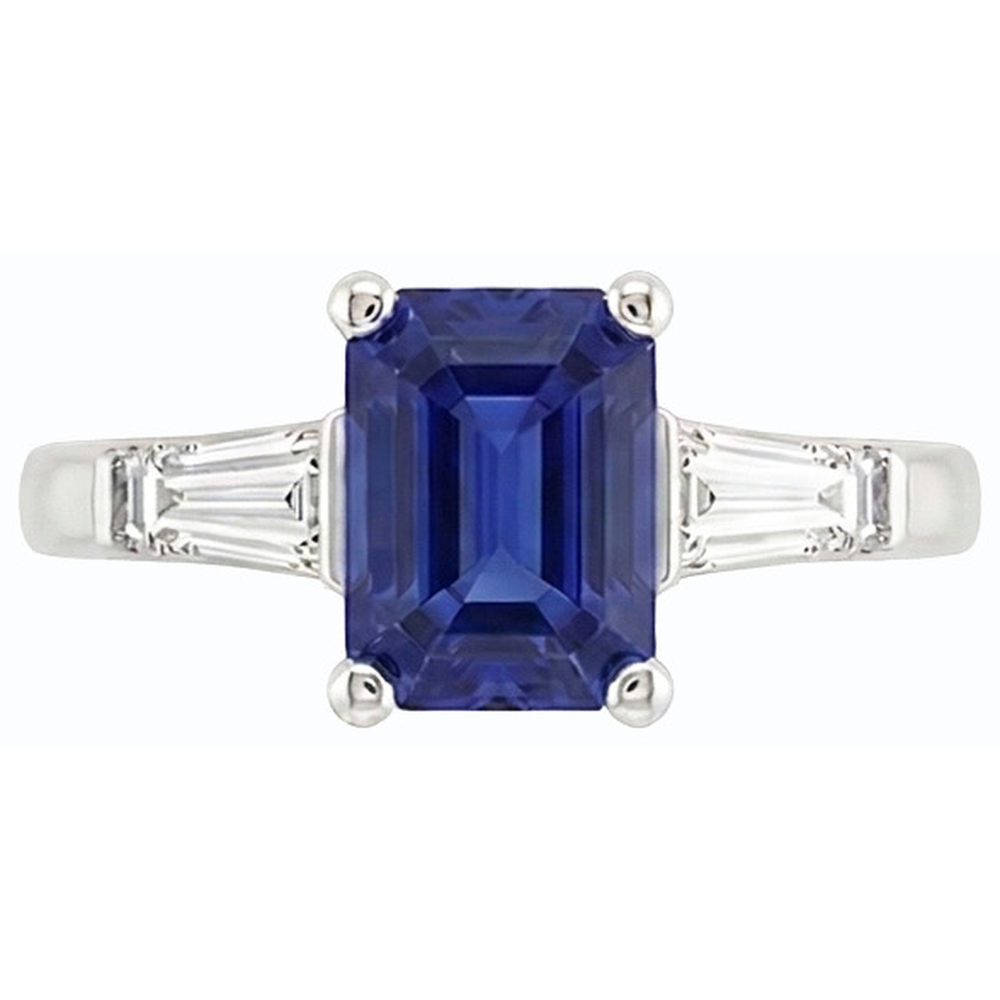 echter baguette diamant 1.75Karat ring Seitenansicht