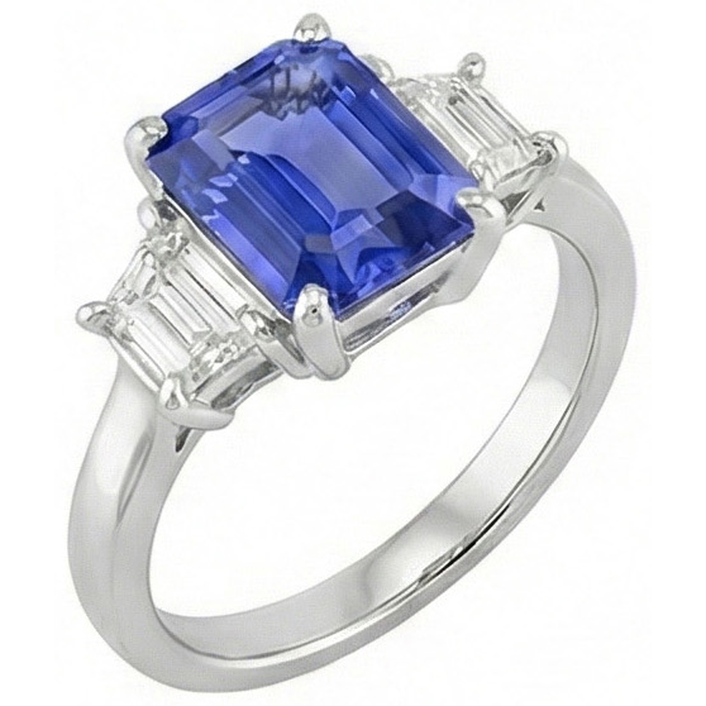 echter radiant diamant 2.50Karat ring Vorderansicht