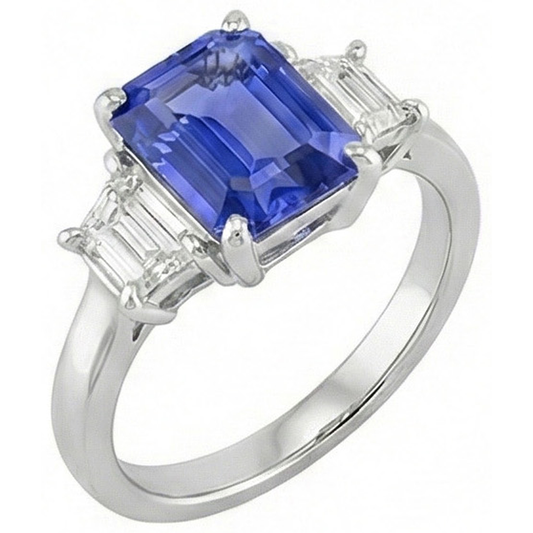 echter radiant diamant 2.50Karat ring Vorderansicht