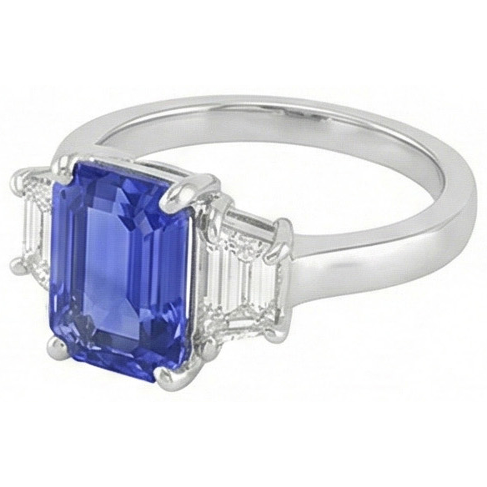 echter radiant diamant 2.50Karat ring Profilansicht
