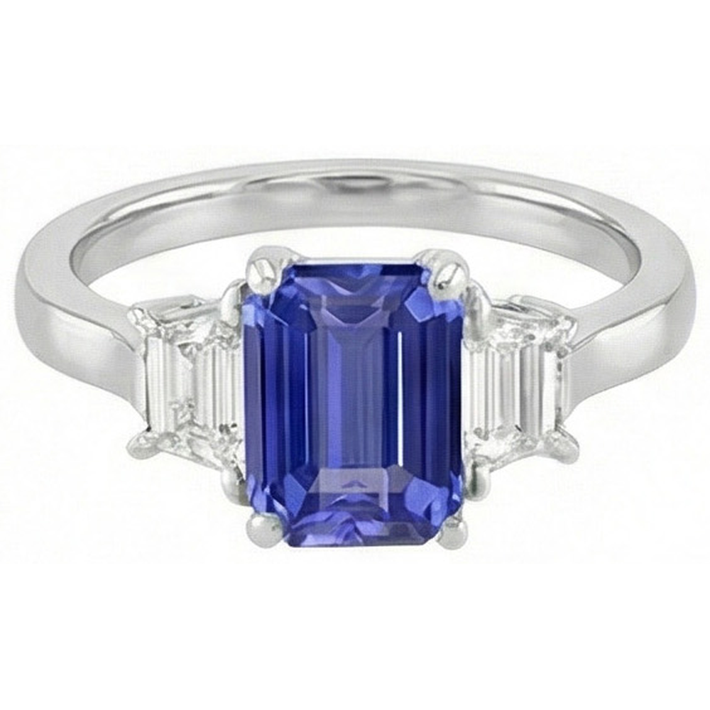 echter radiant diamant 2.50Karat ring Draufsicht