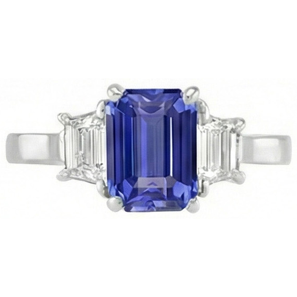 echter radiant diamant 2.50Karat ring Seitenansicht