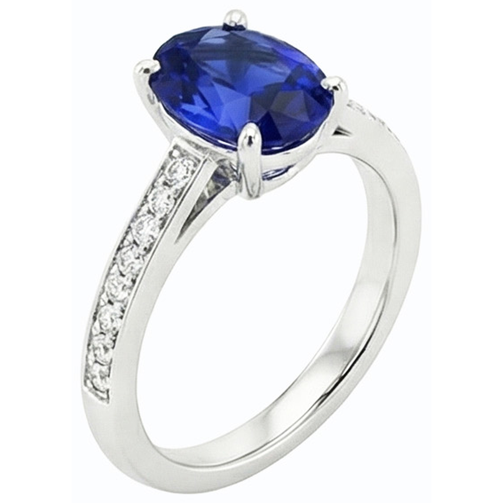 echter oval diamant 4.50Karat ring Seitenansicht